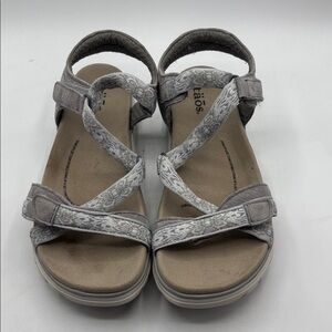 Taos Zen Ladies Adjustable Sandals Gray Size 10